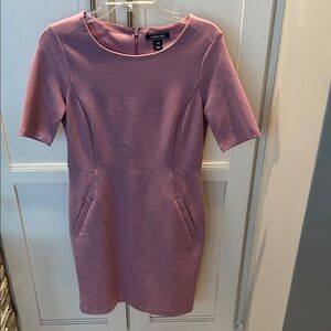 Lands' End Mauve Short Sleeve Asymmetrical Sheath Dress